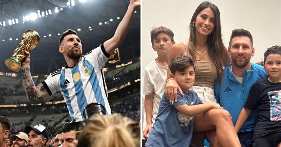 35歲梅西球王加冕！動情親吻世界盃，與妻子5歲相識，被稱「足壇第一深情」家庭事業雙豐收，終成人生贏家